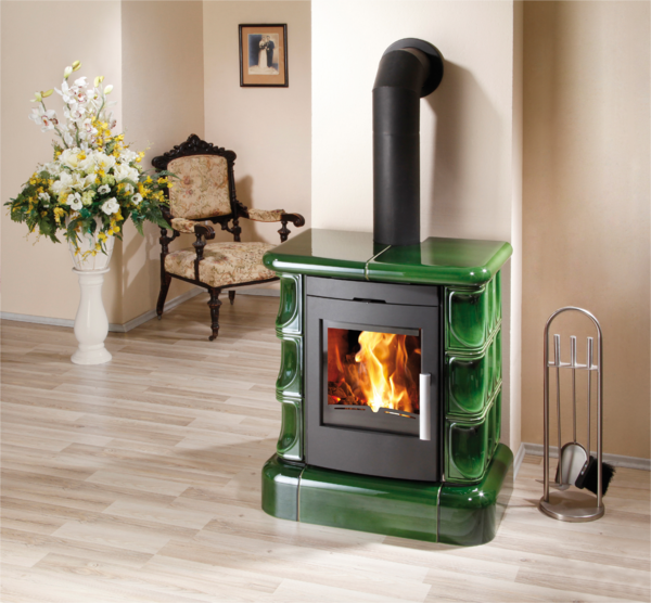 Tiled stove MANTA tiled top plate + pedestal | Haas + Sohn